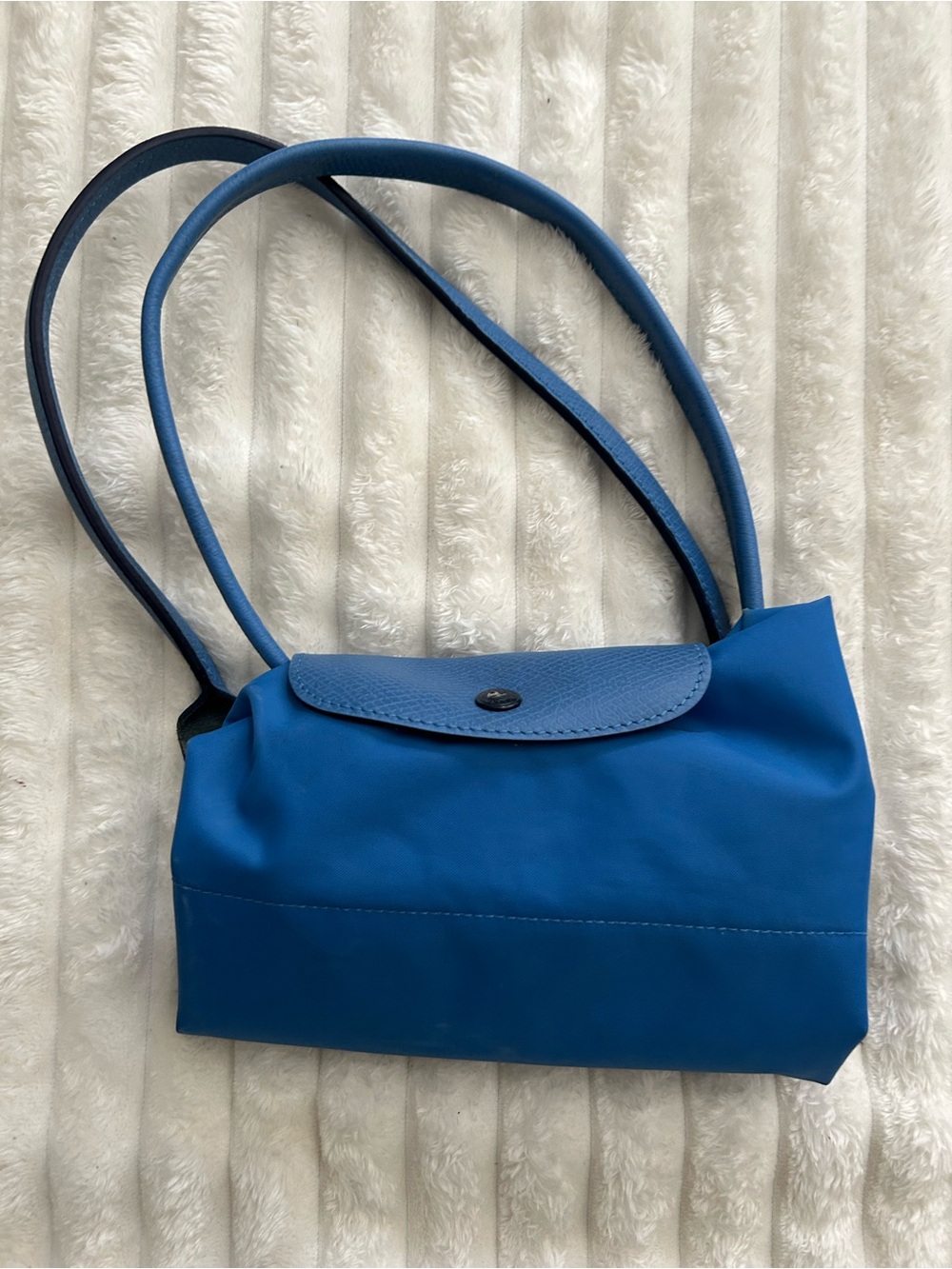 Longchamp Medium Le Pliage Blue Nylon Tote - Picture 2 of 12